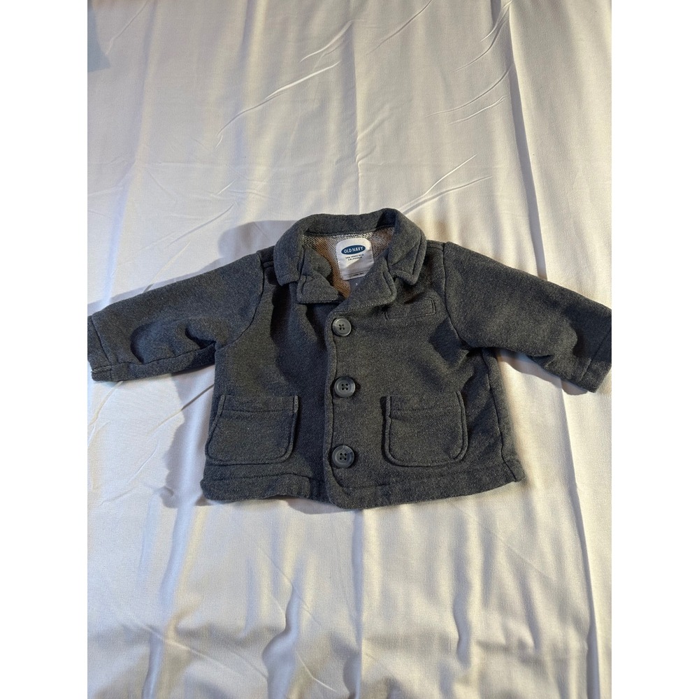 Old Navy Baby Boys Gray Blazer Style Jacket 3-6 Months - Picture 1 of 4